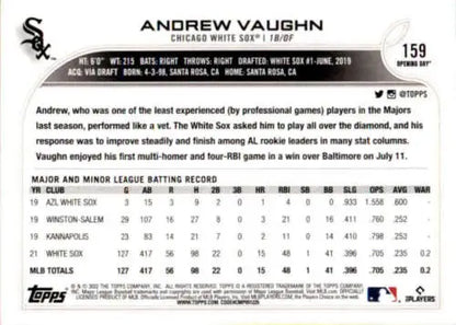 2022 Topps Opening Day #159 Andrew Vaughn NM-MT baseball card with original gloss