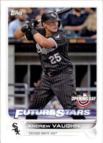 Andrew Vaughn baseball card from 2022 Topps Opening Day with original gloss finish