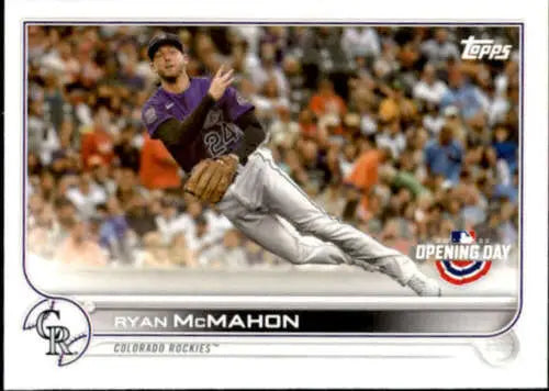 2022 Topps Opening Day Ryan McMahon baseball card featuring original gloss finish