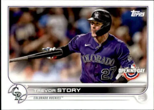 Trevor Story baseball card 2022 Topps Opening Day NM-MT original gloss Rockies