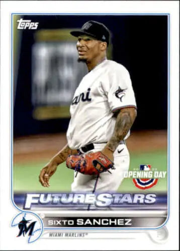 2022 Topps Opening Day #186 Sixto Sanchez baseball card with original gloss for collectors