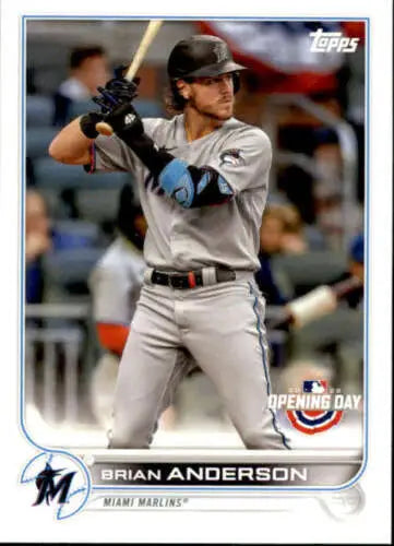 2022 Topps Opening Day #218 Brian Anderson baseball card with original gloss, NM-MT Marlins