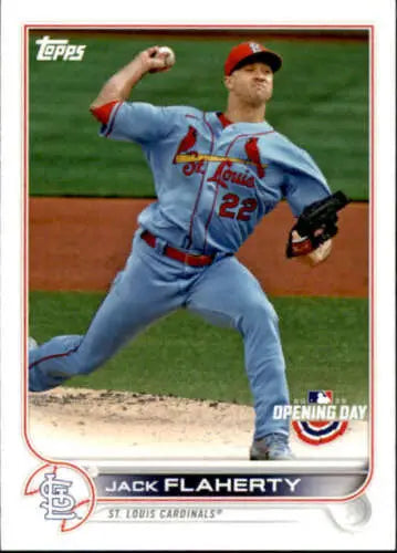 2022 Topps Opening Day #48 Jack Flaherty baseball card with original gloss and NM-MT condition