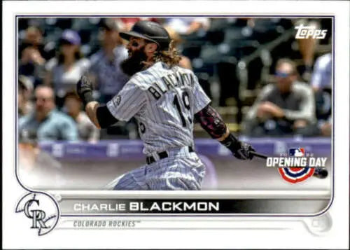 2022 Topps Opening Day #96 Charlie Blackmon NM-MT Rockies baseball card with original gloss