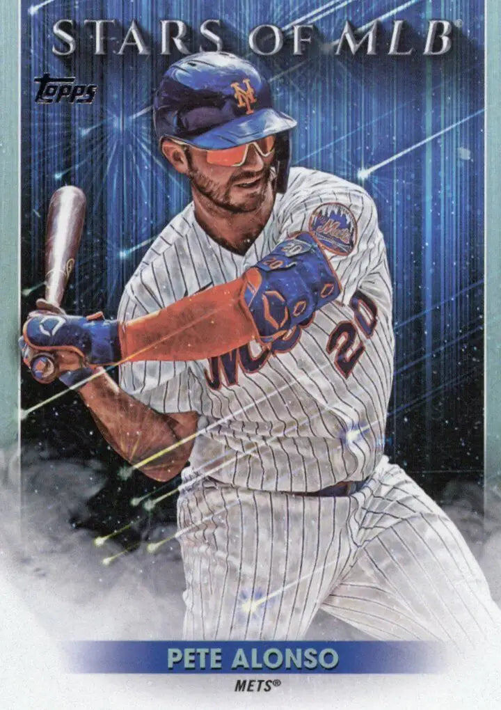 Topps Pete Alonso Baseball Stars card featuring New York Mets player Pete Alonso