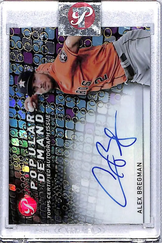 Signed Topps Pristine Alex Bregman card in orange Miami Marlins uniform