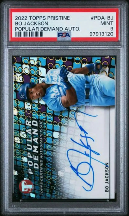 PSA-graded 2022 Topps Pristine Bo Jackson Mint Auto Kansas City Royals baseball card