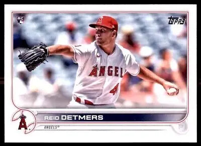 Reid Detmers 2022 Topps Rookie Baseball Card Los Angeles Angels #201