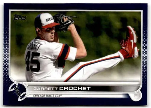 Garrett Crochet baseball card from 2022 Topps Royal Blue #239 featuring original gloss