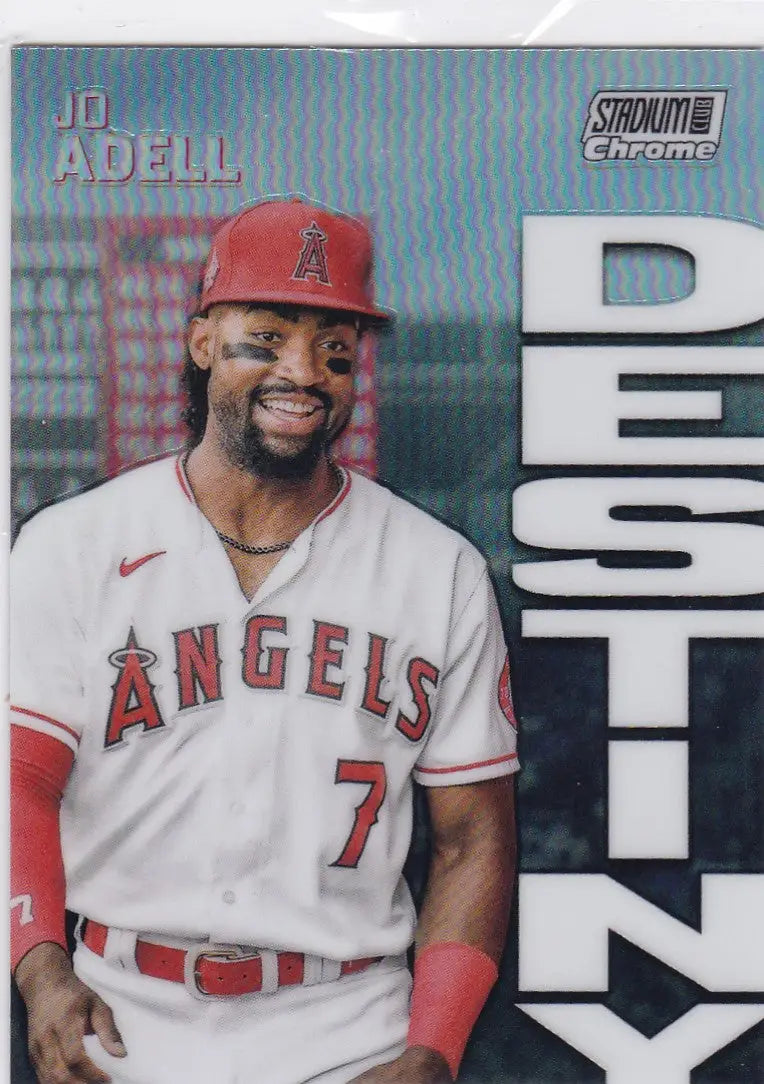 Baseball player in Angels jersey smiling for Topps Stadium Club Chrome Dynasty image