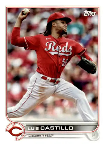 Luis Castillo baseball card from 2022 Topps Team Sets Cincinnati Reds with original gloss