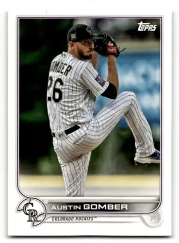 Austin Gomber baseball card from 2022 Topps Team Sets Colorado Rockies original gloss