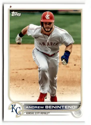 Topps baseball card of Andrew Benintendi in white uniform from Team Sets Kansas City Royals