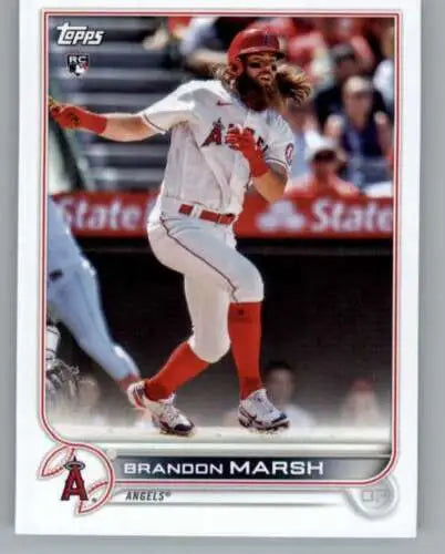 Brandon Marsh baseball card from 2022 Topps Team Sets Los Angeles Angels with original gloss