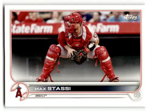 Max Stassi baseball card from 2022 Topps Team Sets Los Angeles Angels with original gloss