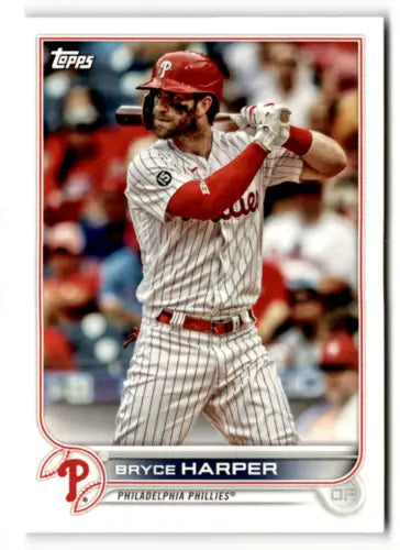 Baseball card of Bryce Harper in pinstripe uniform from Topps Team Sets Philadelphia