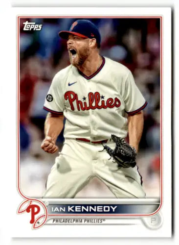 Topps Team Sets Philadelphia featuring Ian Kennedy celebrating on original gloss card