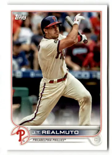 Topps Team Sets Philadelphia featuring J.T. Realmuto mid-swing in original gloss finish