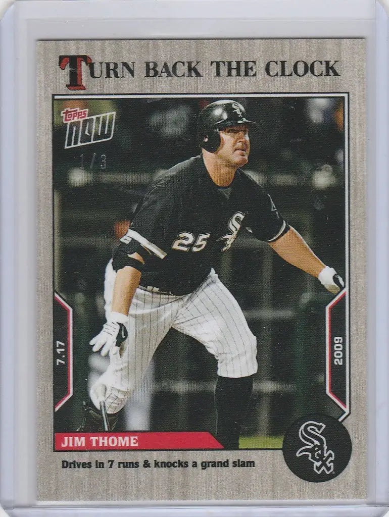 Baseball card of Jim Thome White Sox in batting stance from Topps Turn Back the Clock Ash Parallel