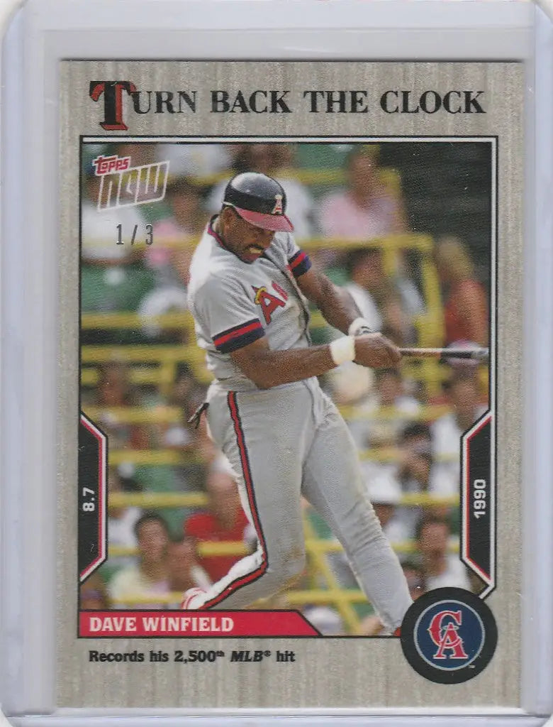 Baseball card of Dave Winfield in white and red uniform, Topps Turn Back the Clock Ash Parallel