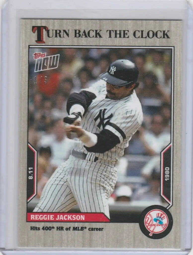 Baseball card of Reggie Jackson Yankees in 2022 Topps Turn Back the Clock Ash Parallel