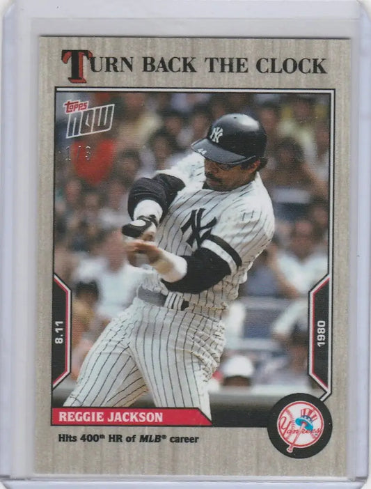 Baseball card of Reggie Jackson Yankees in 2022 Topps Turn Back the Clock Ash Parallel