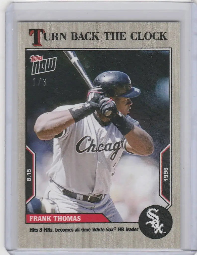 Baseball card of Frank Thomas White Sox in 2022 Topps Turn Back the Clock Ash Parallel