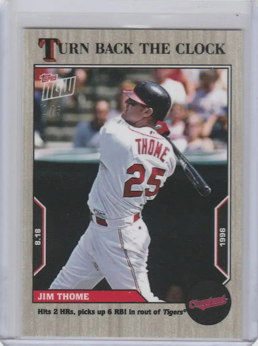 Baseball card of Jim Thome in white uniform for Topps Turn Back The Clock Ash Parallel