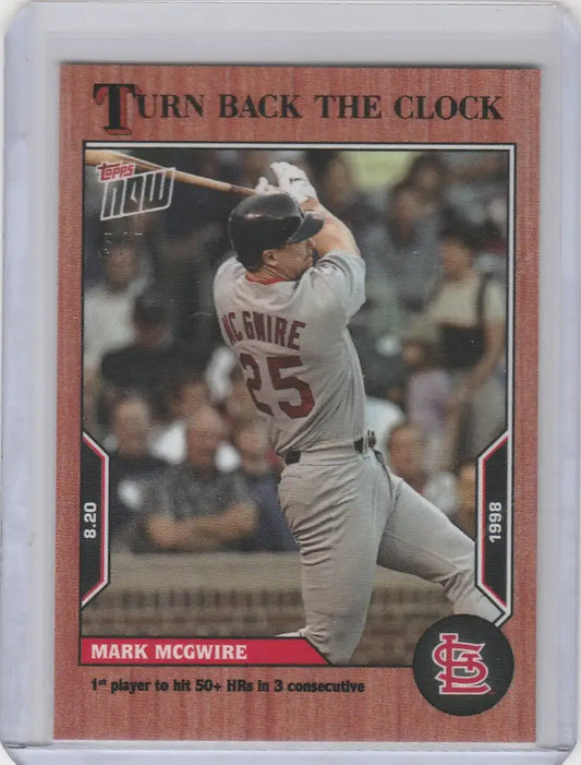 Baseball card of Mark McGwire in batting stance, St. Louis Cardinals, Topps Turn Cherry Parallel