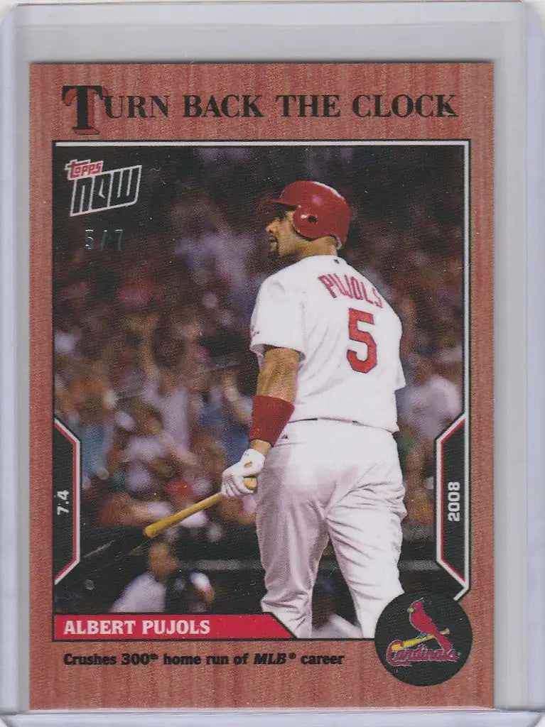 Baseball card of Albert Pujols Cardinals in 2022 Topps Turn Back the Clock Cherry Parallel