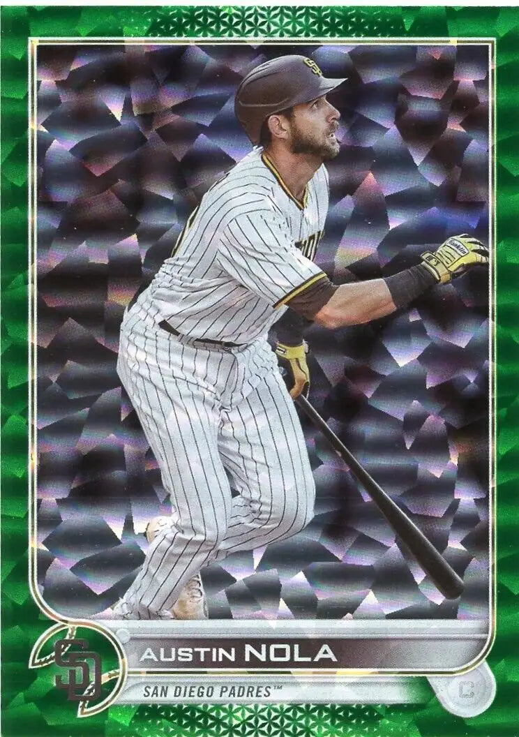 Austin Nola Green baseball card from 2022 Topps Update Austin Nola #133, San Diego Padres