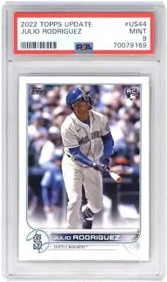 Graded Julio Rodriguez baseball card from 2022 Topps Update Julio #US44 PSA 9