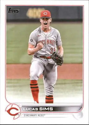 Baseball card of Lucas Sims from 2022 Topps Update Cincinnati Reds MLB collection