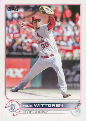 Baseball card of Nick Wittgren, US202 from 2022 Topps Update with original gloss