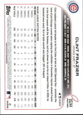 2022 Topps Update #US244 Clint Frazier Chicago Cubs Baseball Card MLB NM-MT