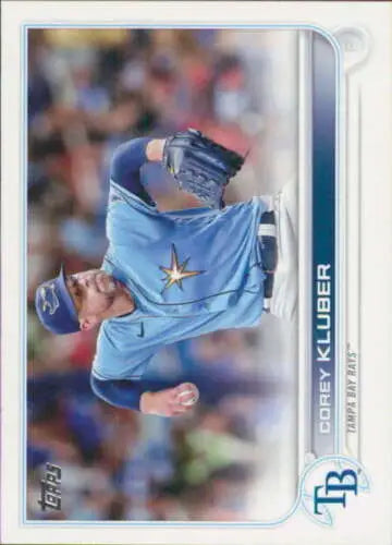 2022 Topps Update US37 Corey Kluber baseball card with original gloss from Rays