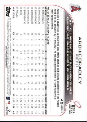 Archie Bradley Los Angeles Angels Topps Update baseball card 2022 NM-MT condition