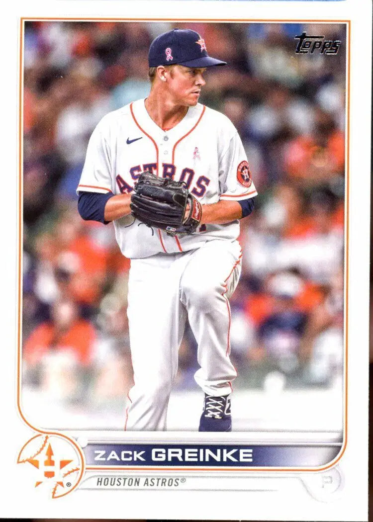 Topps Zack Greinke baseball card from the 2022 season with Houston Astros MLB #51 design