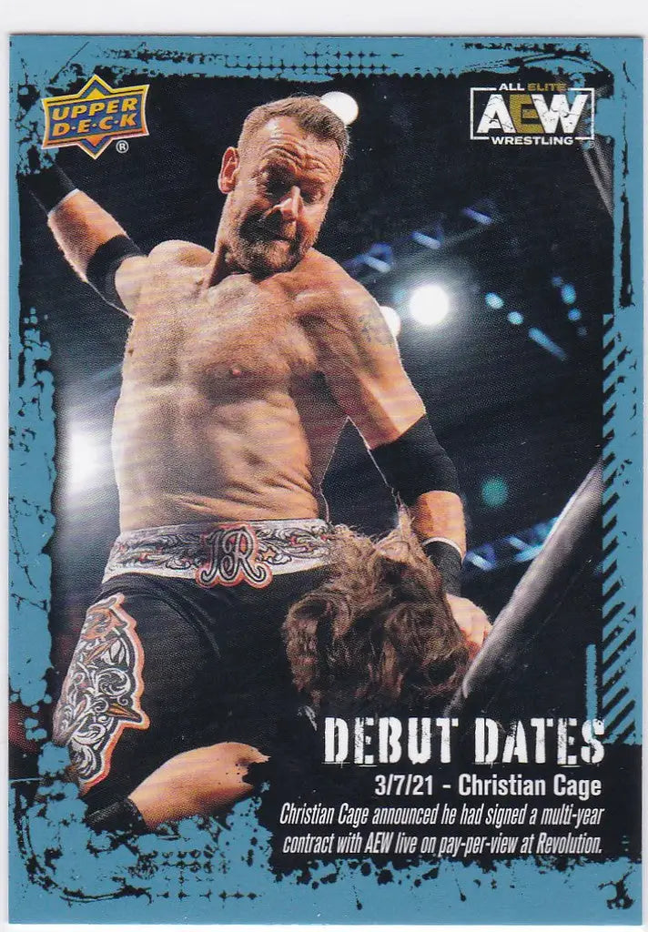 Wrestling trading card of Christian Cage in the ring from Upper Deck AEW Debut Dates