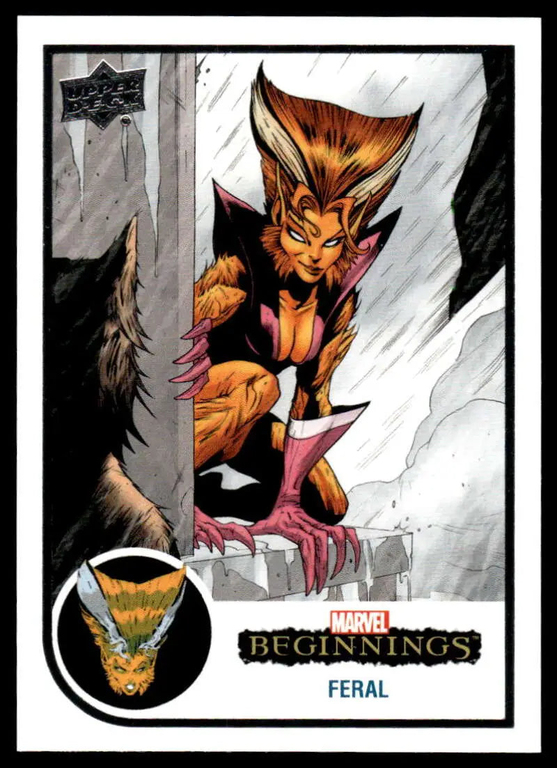 Fierce orange-furred Marvel character Feral in aggressive pose from Marvel Beginnings Vol. 2