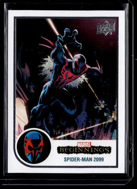 Spider-Man 2099 card in action, featured in Upper Deck Marvel Beginnings Vol. 2 Series 1