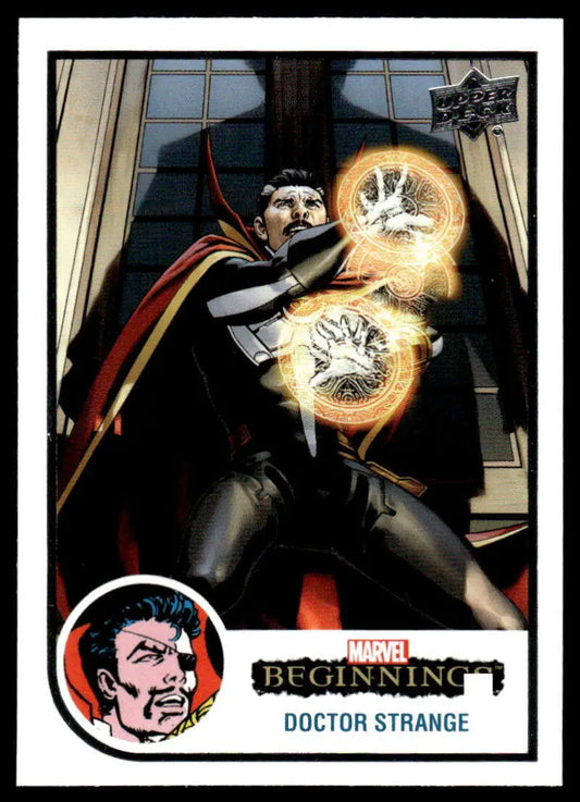 Doctor Strange card from Marvel Beginnings Vol. 2 showcasing mystical energy gestures