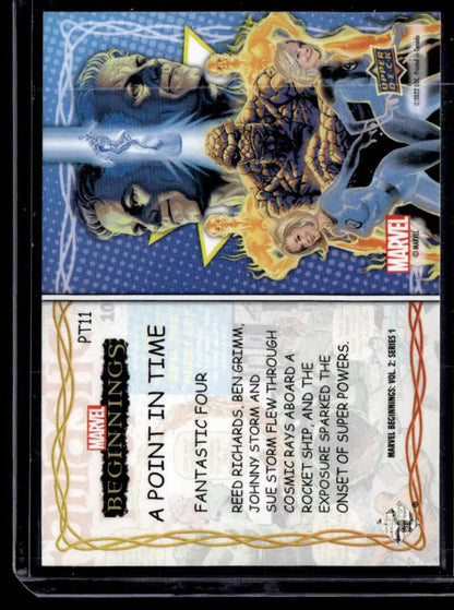 Cosmic-themed Trading Card with blue and gold, Marvel Beginnings Vol. Fantastic Four design