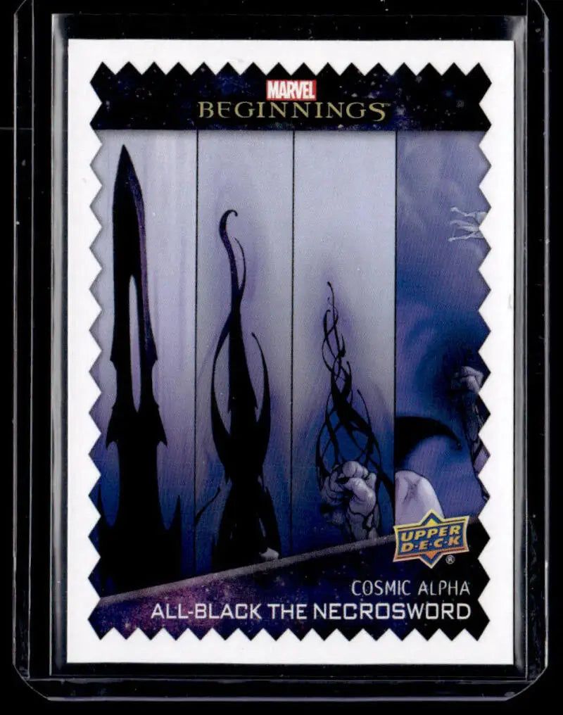 All-Black the Necrosword trading card from Upper Deck Marvel Beginnings Vol. 2 Series 1