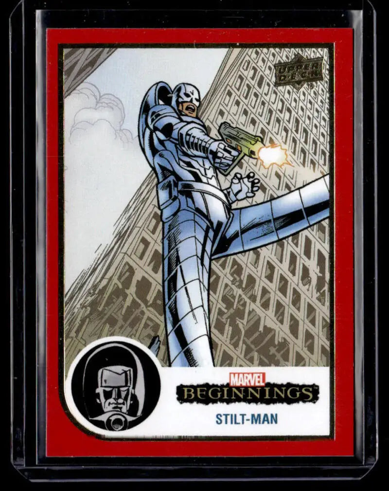 Stilt-Man trading card from 2022 Upper Deck Marvel Beginnings Vol 2 Series 1 Red Border