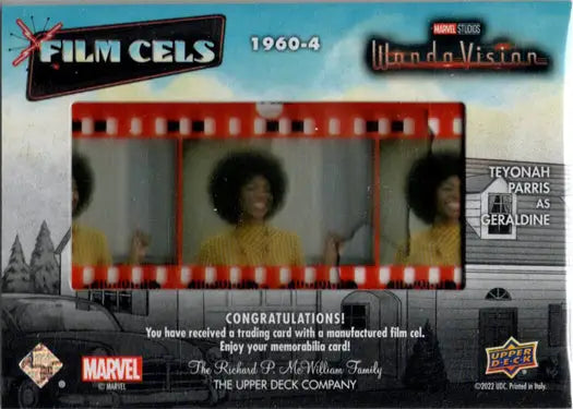 Film cell trading card from Marvel WandaVision series featuring Teyonah Parris