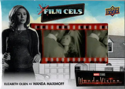 Marvel WandaVision Film Cells trading card featuring black and white movie strip frames