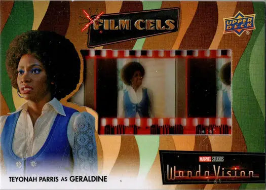 Trading card showcasing a film cell from WandaVision TV series, ideal for collectors