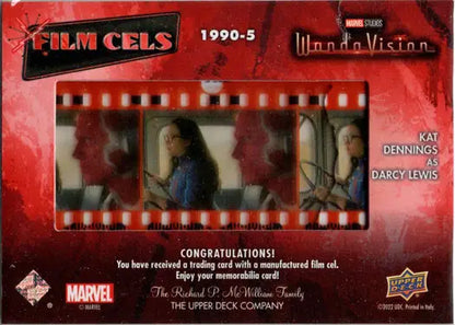 Film cel trading card from Marvel WandaVision series with movie film frames