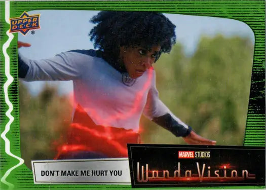 WandaVision trading card featuring Green Vision with glowing red energy effects